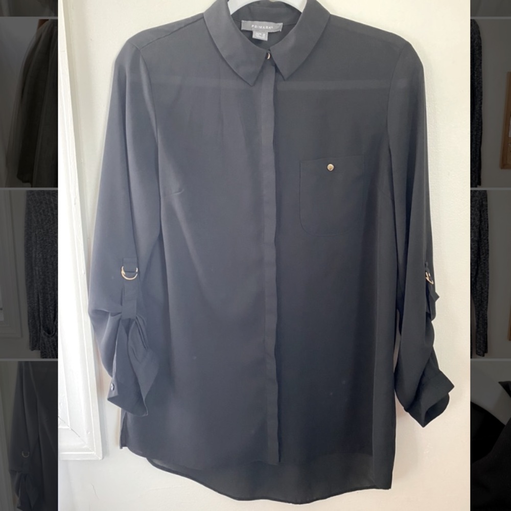 Black Button-Up Blouse